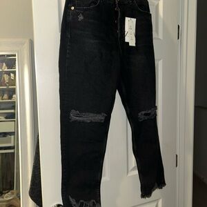 Women's Black Distressed Jeans